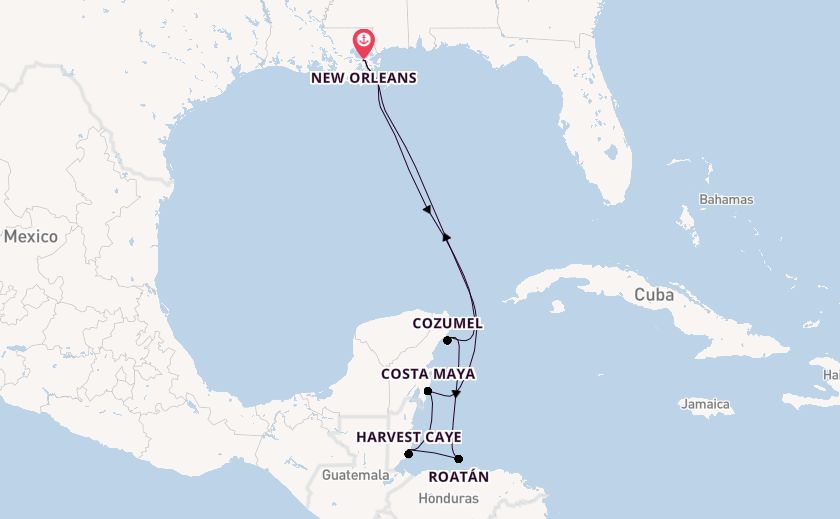 Western Caribbean from New Orleans, Louisiana, USA with the Norwegian Breakaway