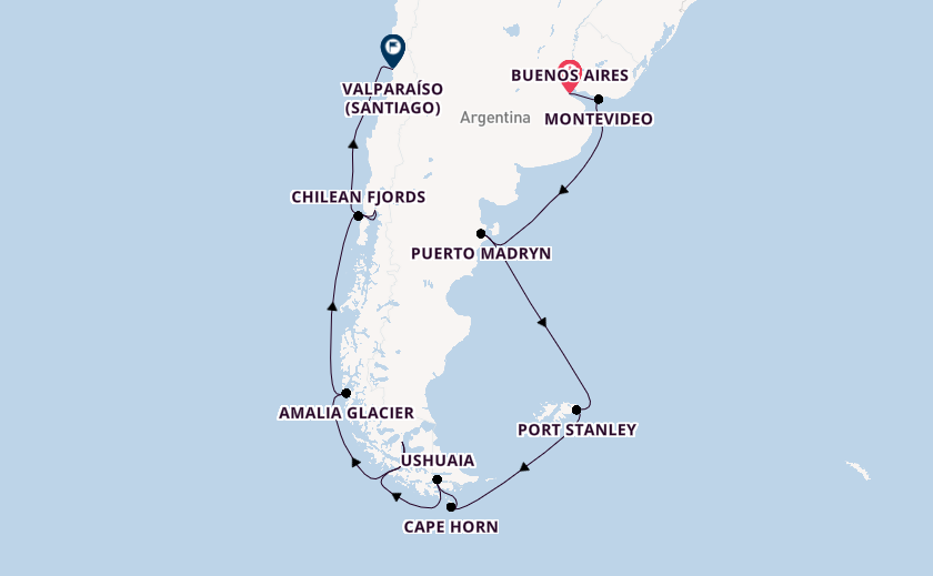 South America from Buenos Aires, Argentina with the Viking Jupiter