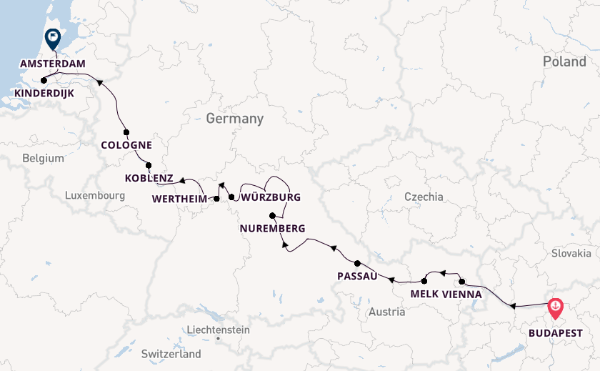 Danube River, Europe from Budapest, Hungary with the Viking Baldur