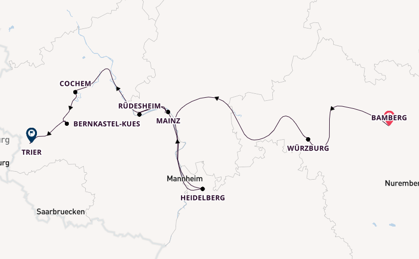 Main River, Europe from Bamberg, Germany with the Viking Alsvin