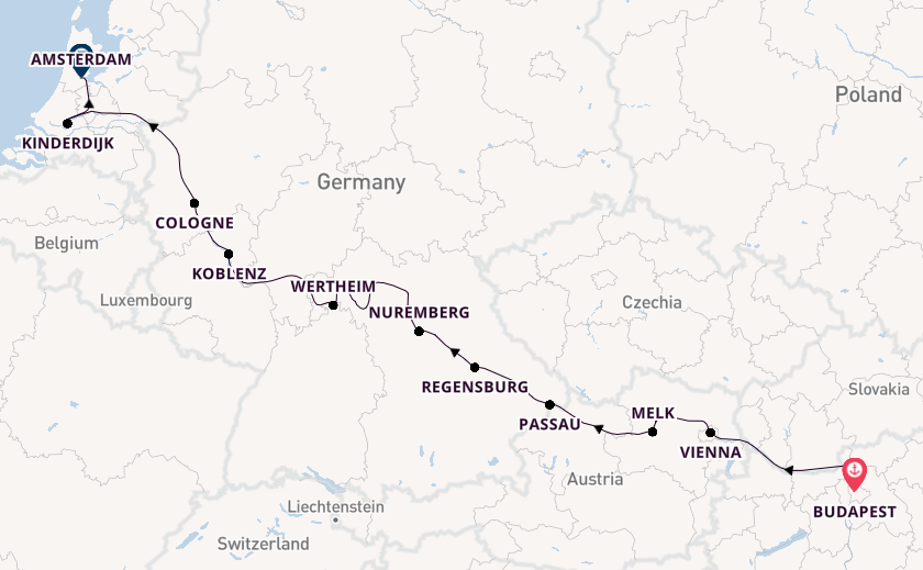 Danube River, Europe from Budapest, Hungary with the Viking Vidar
