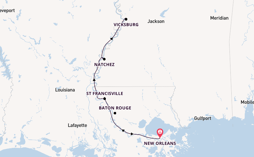 United States from New Orleans, Louisiana, USA with the Viking Mississippi