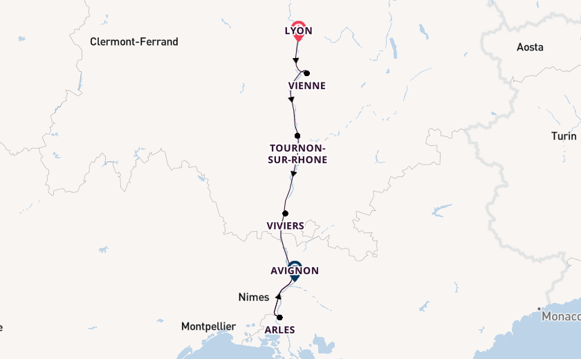 Rhone River, Europe from Lyon, France with the Viking Buri