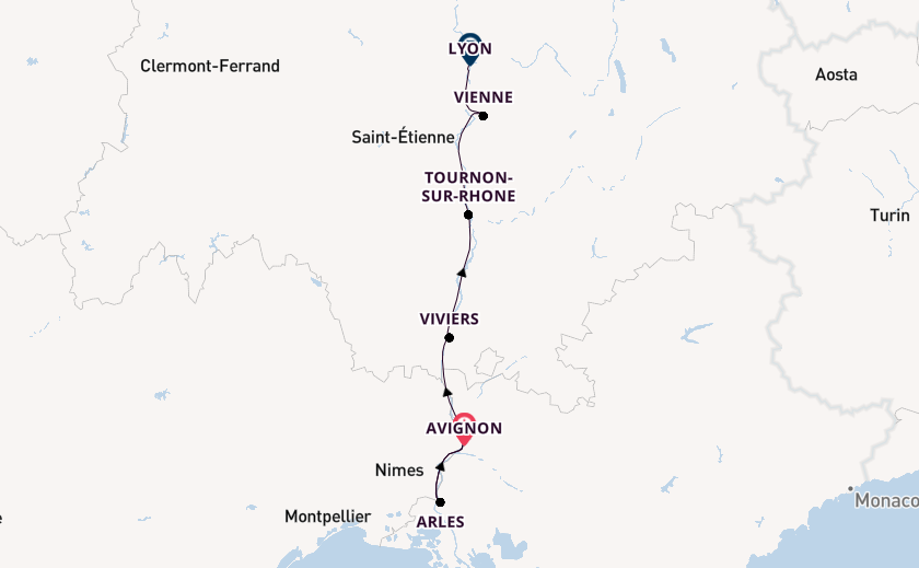 Rhone River, Europe from Avignon, France with the Viking Heimdal