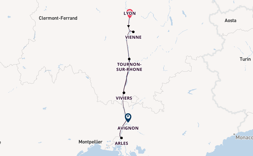 Rhone River, Europe from Lyon, France with the Viking Heimdal