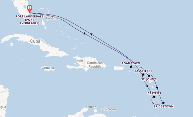 Caribbean from Fort Lauderdale (Port Everglades), Florida, USA with the Celebrity Eclipse