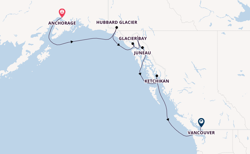 Alaska & West Canada from Anchorage, Alaska with the Coral Princess