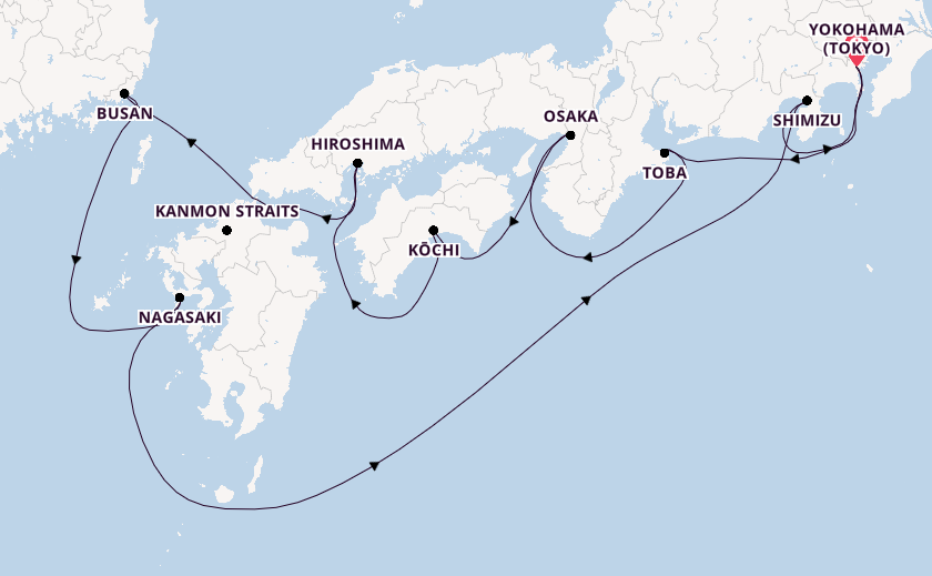 Japan from Yokohama (Tokyo), Japan with the Diamond Princess
