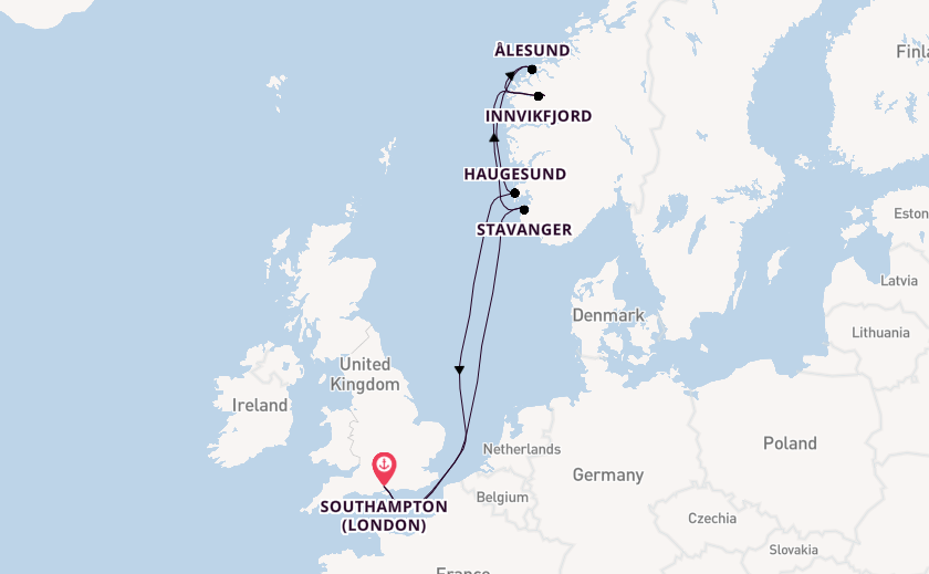 Norway from Southampton, England with the Iona