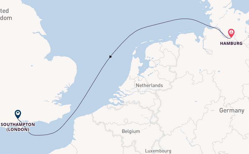 England from Hamburg, Germany with the Queen Victoria