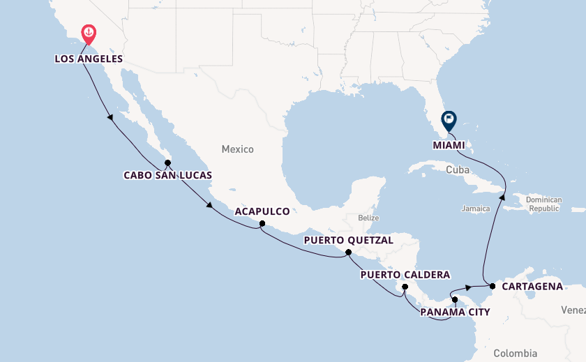 Central America from Los Angeles, California, USA with the Norwegian Encore