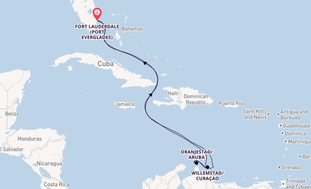 Southern Caribbean from Fort Lauderdale (Port Everglades), Florida, USA with the Celebrity Silhouette