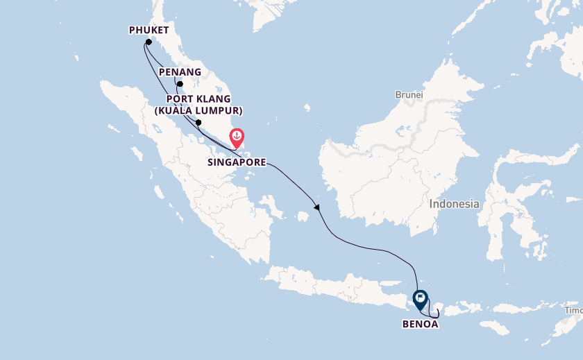 South East Asia from Singapore, Singapore with the Celebrity Millennium