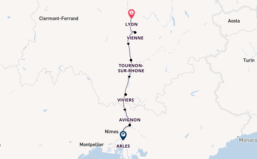 Rhone River, Europe from Lyon, France with the Viking Delling