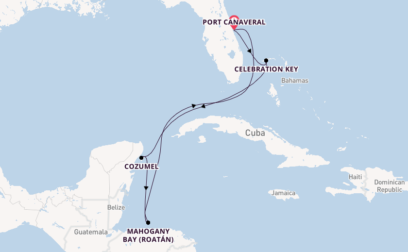 Caribbean from Port Canaveral, Florida, USA with the Carnival Venezia