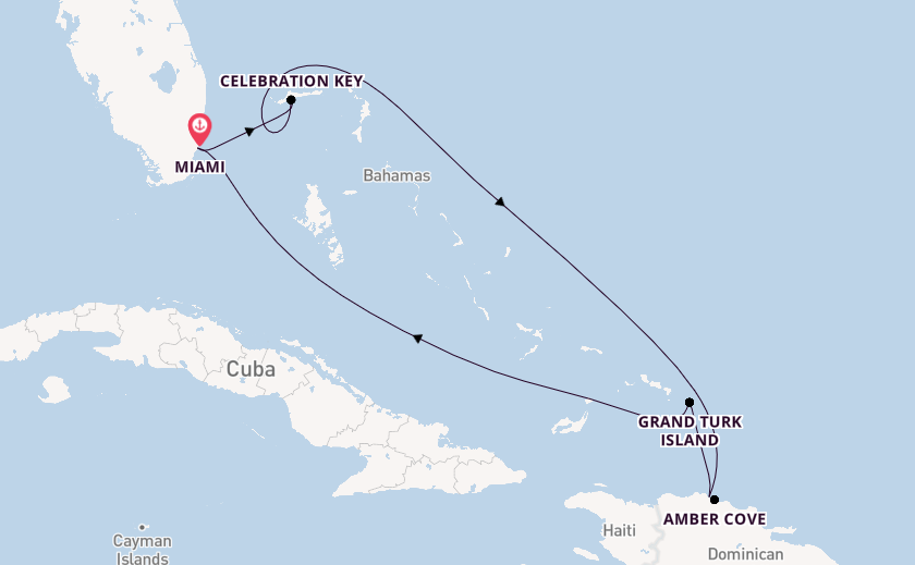 Caribbean from Miami, Florida, USA with the Carnival Magic