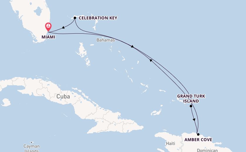 Caribbean from Miami, Florida, USA with the Carnival Magic