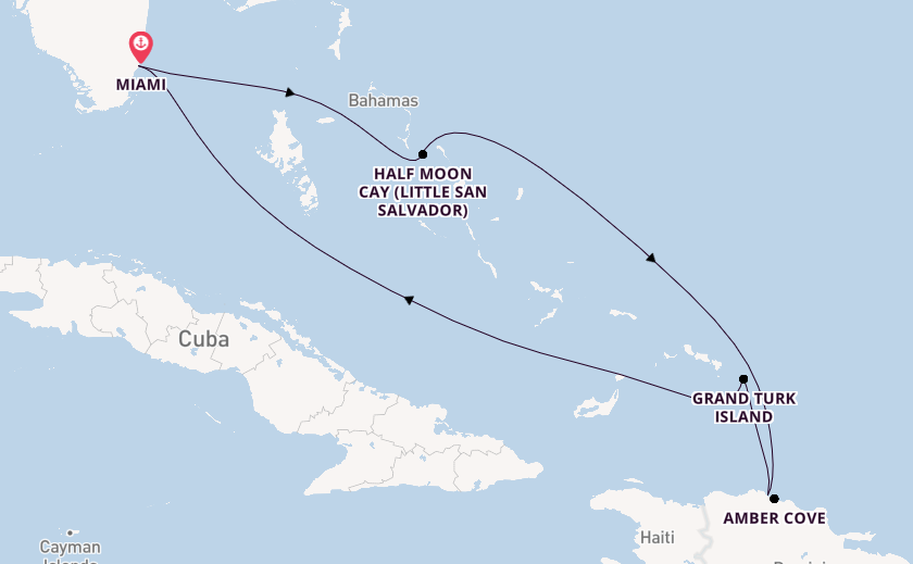 Caribbean from Miami, Florida, USA with the Carnival Magic