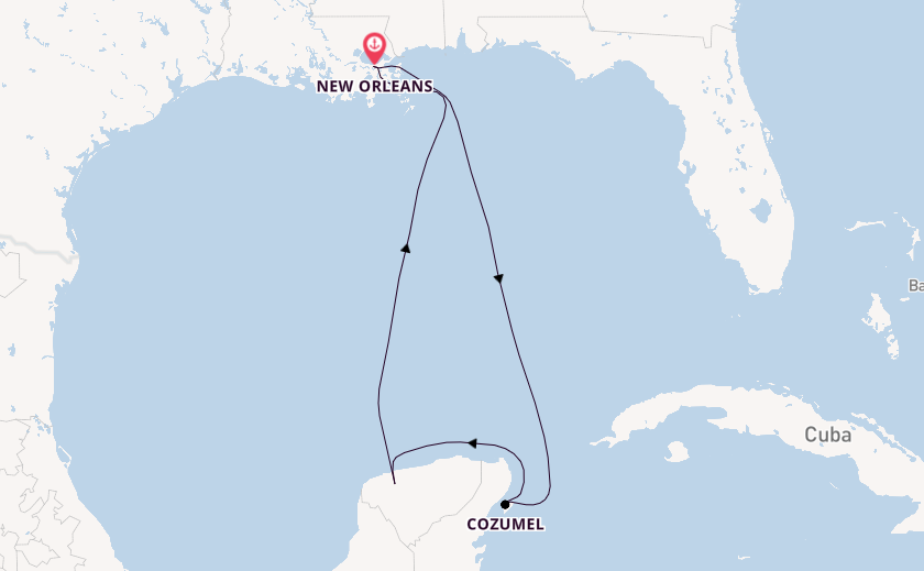 Western Caribbean from New Orleans, Louisiana, USA with the Carnival Valor