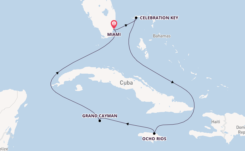 Caribbean from Miami, Florida, USA with the Carnival Horizon