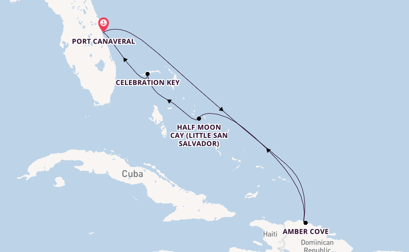 Caribbean from Port Canaveral, Florida, USA with the Carnival Vista
