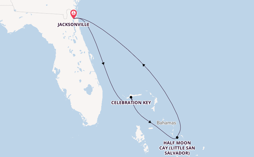 Caribbean from Jacksonville, Florida, USA with the Carnival Elation