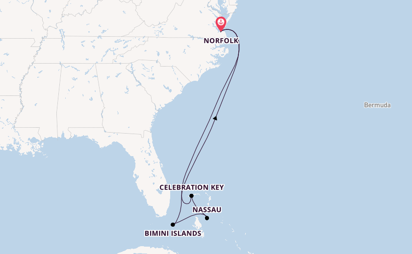 Caribbean from Norfolk, Virginia, USA with the Carnival Sunshine