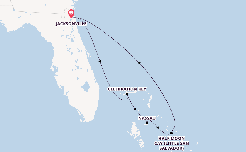 Caribbean from Jacksonville, Florida, USA with the Carnival Elation