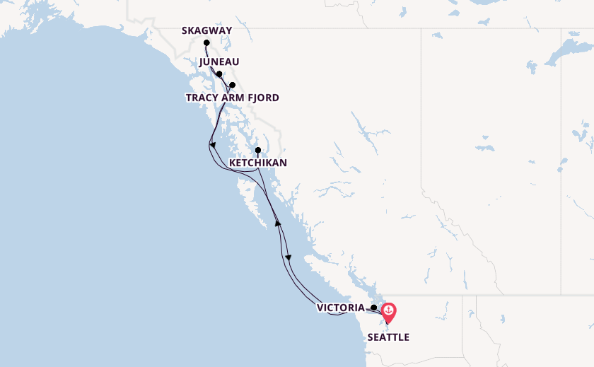 Alaska & West Canada from Seattle, Washington, USA with the Carnival Spirit