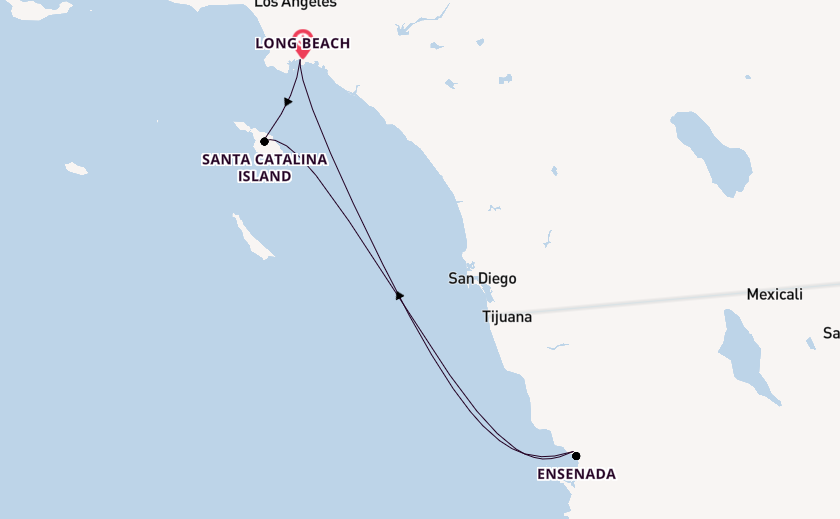 USA West Coast from Long Beach, California, USA with the Carnival Radiance