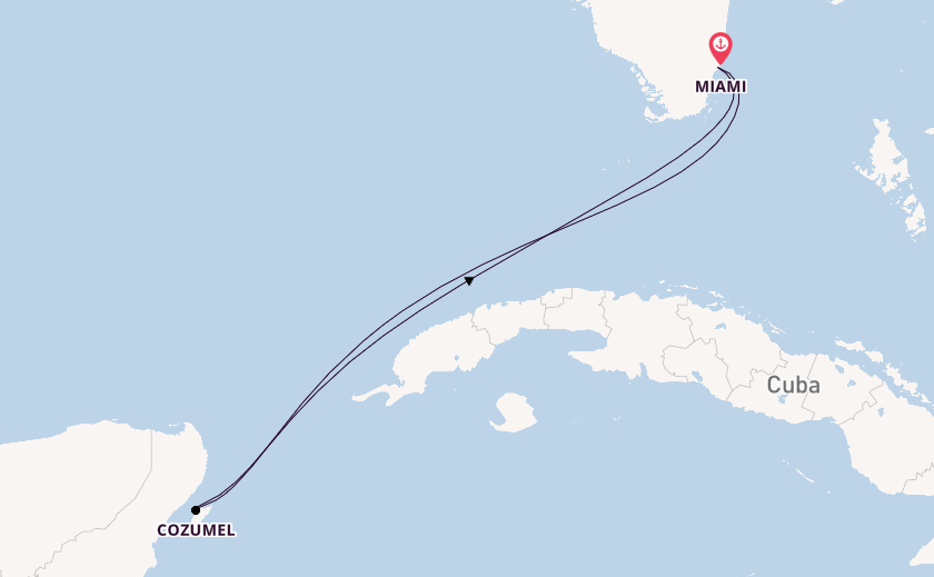 Western Caribbean from Miami, Florida, USA with the Carnival Conquest