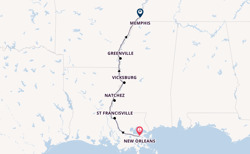 United States from New Orleans, Louisiana, USA with the Viking Mississippi