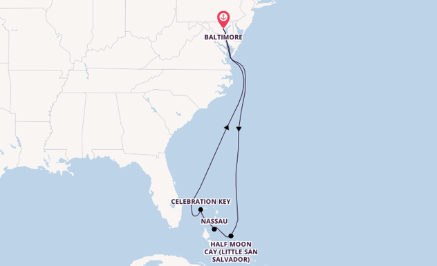 Caribbean from Baltimore, Maryland, USA with the Carnival Pride