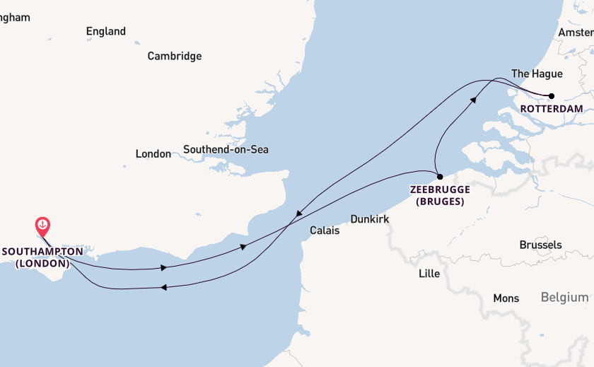 England from Southampton, England with the Britannia 