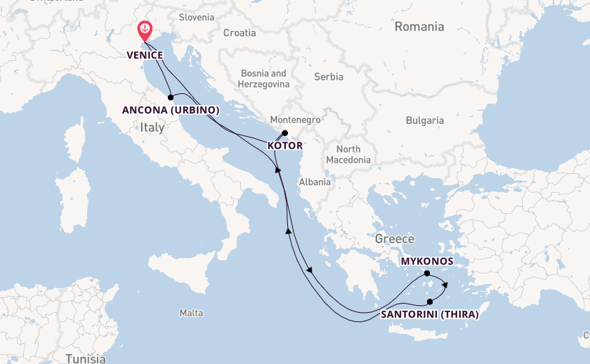 Mediterranean from Venice, Italy with the MSC Lirica