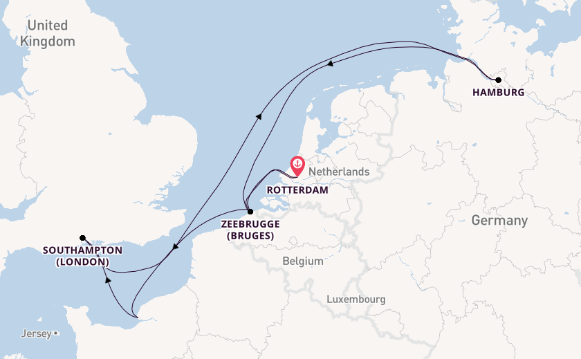 England from Rotterdam, Netherlands with the MSC Preziosa
