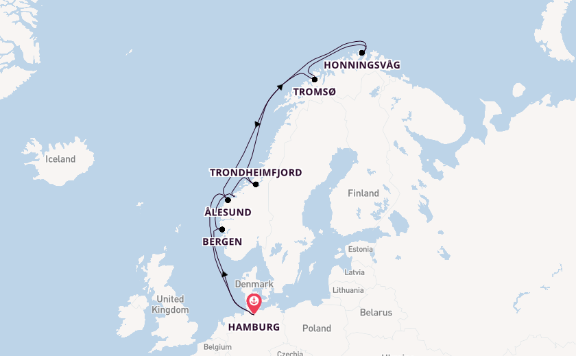 Norway from Hamburg, Germany with the MSC Preziosa