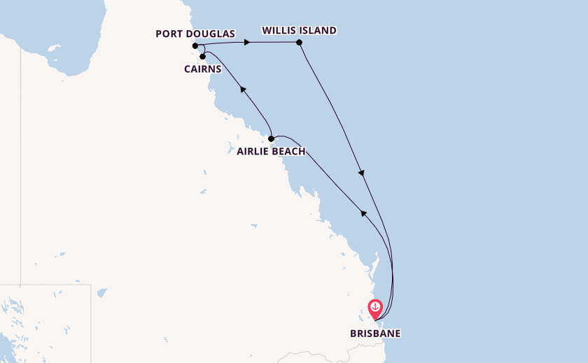Australia from Brisbane, Australia with the Carnival Luminosa