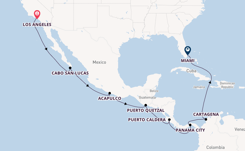 Central America from Los Angeles, California with the Norwegian Encore