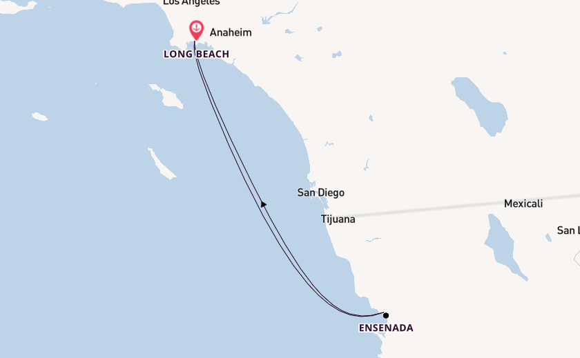 West Coast USA from Long Beach, California, USA with the Carnival Radiance