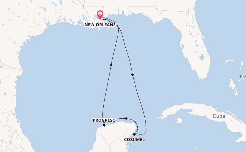 Western Caribbean from New Orleans, Louisiana with the Carnival Valor