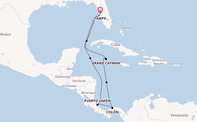 Central America from Tampa, Florida with the Carnival Legend