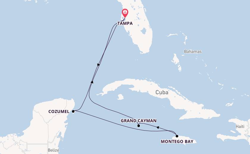 Western Caribbean from Tampa, Florida with the Carnival Legend