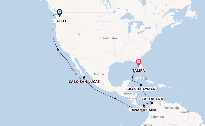 Central America from Tampa, Florida with the Carnival Spirit