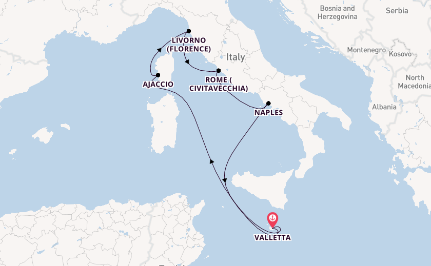 Western Mediterranean from Valletta, Malta with the Azura