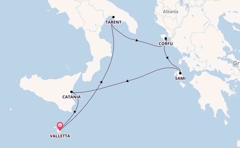 Mediterranean from Valletta, Malta with the Azura