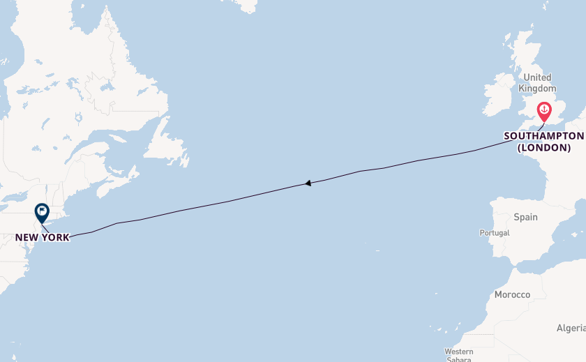 Transatlantic from Southampton, England with the Queen Mary 2