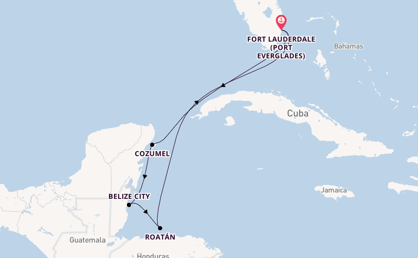 Western Caribbean from Fort Lauderdale (Port Everglades), Florida with the Sun Princess