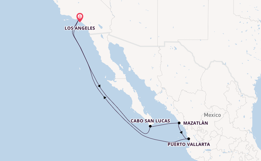 Mexican Riviera from Los Angeles, California with the Discovery Princess