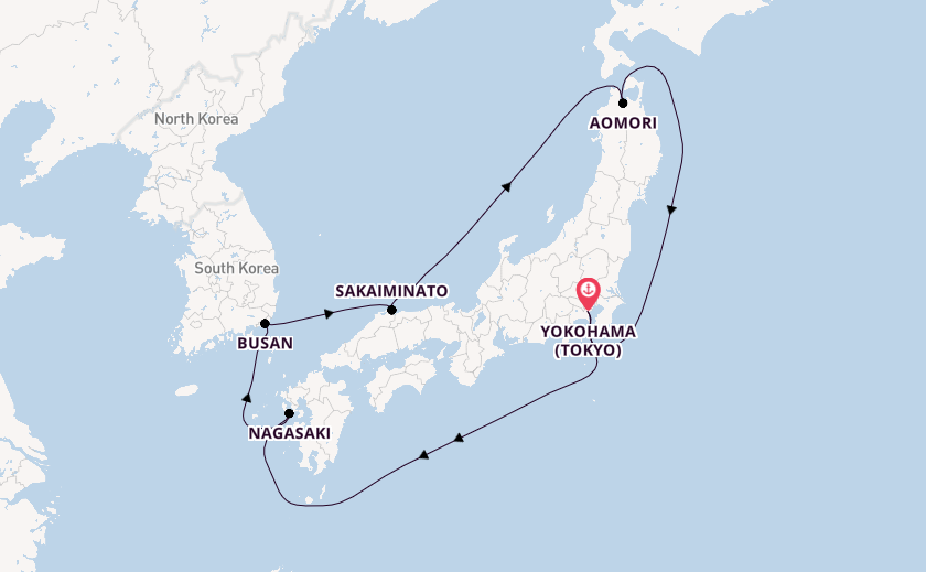 Japan from Yokohama (Tokyo), Japan with the Diamond Princess